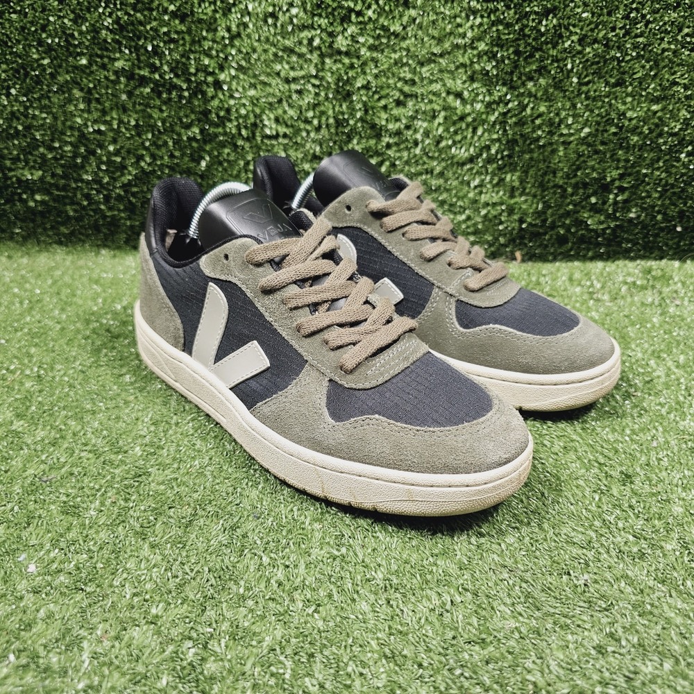 Veja V-10 Ripstop Black Oxford Grey Mud Casual Low Sneakers Womens Size 6